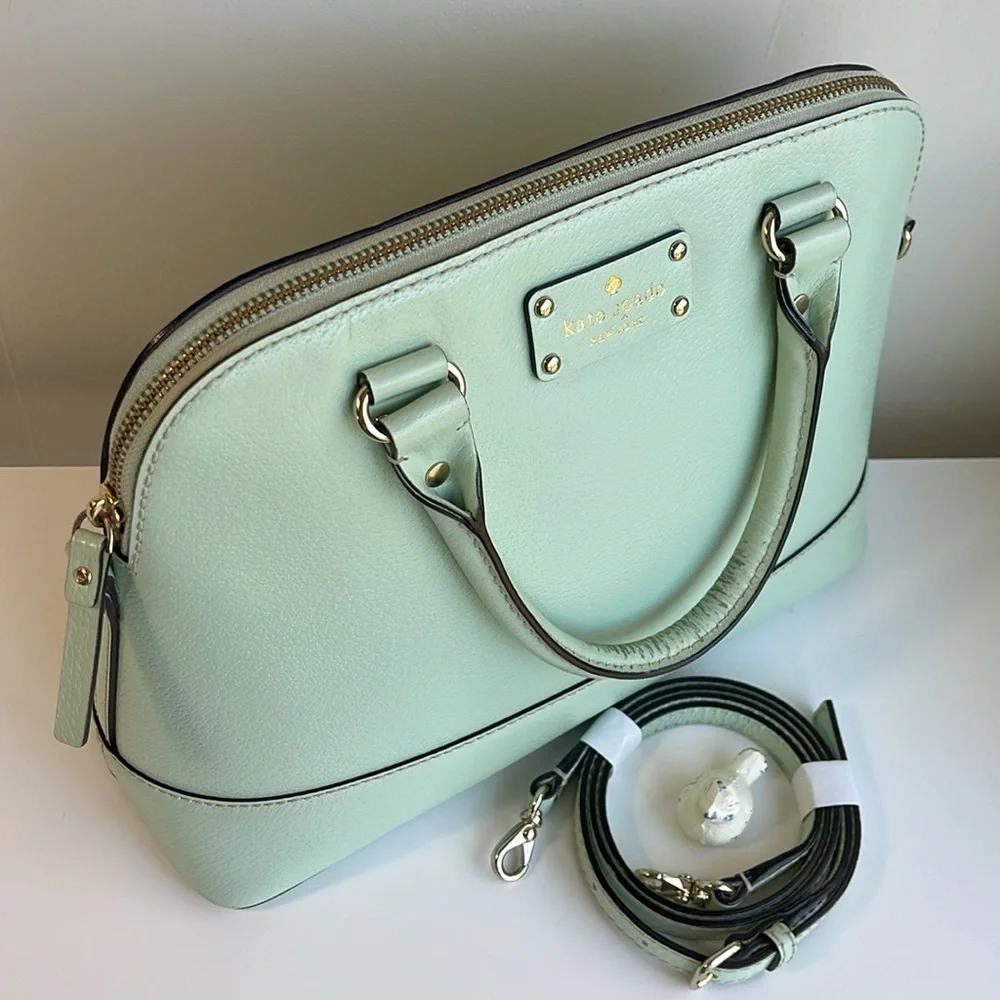 Kate Spade ♠️ Mint Green Genuine Leather Satchel Crossbody